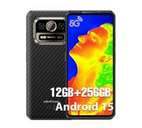 Ulefone Armor 25T Pro Rugged Smartphone 5G con Termografia, 12GB+256GB/SD-2TB Android 15, 6.78" FHD+ 120Hz, Fotocamera 64MP+50MP Telefono Indistruttibile 6500mAh Batteria, Ricarica rapida da 33W Nero