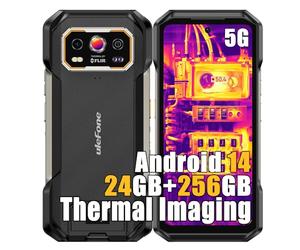 Ulefone Armor 27T Pro 5G Rugged Smartphone 2025, 24GB+256GB/2TB Android 15 Telefono Robusto, 64MP + Termocamera Telefono, 10600mAh Ricarica Wireless, 6.78" FHD+, 4G Cellulari Resistente,NFC,OTG,GPS