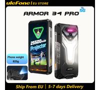 Ulefone Armor 34 Pro 5G AI Rugged Phone 25500mAh Proiettore integrato Fino a 32GB+512GB ROM 120Hz 6.95" Smartphone NFC Telefono cellulare Armor 34 Pro 5G