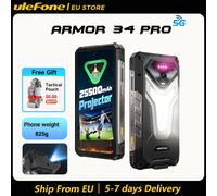 Ulefone Armor 34 Pro 5G AI Rugged Phone 25500mAh Proiettore integrato Fino a 32GB+512GB ROM 120Hz 6.95" Smartphone NFC Telefono cellulare