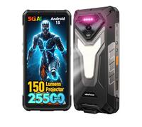 Ulefone Armor 34 Pro 5G Rugged Smartphone Android 15, AI Smartphone con 150 Lumen Proiettore, 25500mAh 32GB+512GB, Dimensity 7300 Telefono Indistruttibile 6.95″ FHD/120Hz, 64 MP+50MP/NFC/WIFI 6E/OTG