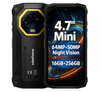Ulefone Armor Mini 20 4G Smartphone Rugged, Dimensione del Palmo, 16GB+256GB, Batteria 6200mAh Ricarica Wireless, Fotocamera Visione Notturna 64MP+50MP, 4,7" HD+, IP68 Impermeabile Android 14, NFC
