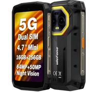 Ulefone Armor Mini 20 Pro 5G Smartphone Rugged, Dimensione del Palmo, 16GB+256GB, Batteria 6200mAh Ricarica Wireless, Fotocamera Visione Notturna 64MP+50MP, 4,7" HD+, IP68 Impermeabile Android 14, NFC