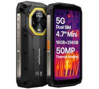 Ulefone Armor Mini 20T Pro 5G Imaging Termico (Lepton 3.5) Smartphone Rugged, Dimensioni Palmari, 16GB+256GB, Batteria 6200mAh Ricarica Wireless, Fotocamera 50MP, 4.7" HD+, IP68 IP69K Android 14, NFC