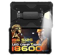 Ulefone Armor PAD 2 Rugged Tablet 11 pollici 16GB+256GB 1,8600mAh Tablet Impermeabile Batteria LED Luce Helio G99 Octa Core Android 13 Tablet PC Doppia SIM 4G 48MP Fotocamera GPS NFC 5G-WiFi 6 Nero