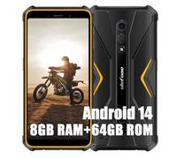 Ulefone Armor X12 Pro Rugged Smartphone, 8GB+64GB+256GB Espandibile, Octa-core Android 14 Telefono Cellulari Resistente IP68, 13MP+8MP, 5,45"HD+ 4860mAh Cellulare Offerta, Dual 4G NFC OTG GPS, Arancia