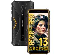 Ulefone Armor X12 Telefono Indistruttibile, 6GB+32GB+256GB Espandibili Rugged Smartphone, Android 13 GO, 4860 mAh Batteria Cellulare, 13MP+8MP, 5,45 Pollici HD+, IP68/WIFI 5G/NFC/OTG - Arancione