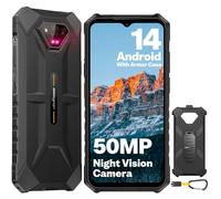 Ulefone Armor X13 Rugged Smartphone 12GB+64GB(256GB Espandibile) Cellulare 6320mAh Batteria, Android 14, 50MP+24MP Visione Notturna, 6.52" HD+, Telefono Robusto 4G Dual SIM/Impronta Digitale/Face ID