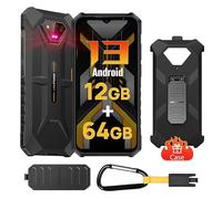 Ulefone Armor X13 Rugged Smartphone Android 14, 12GB + 64GB/SD-256GB 6300 mAh Telefono Robusto, 50MP+24MP Visione Notturna, 6.52" FHD+ Cellulare, 5GHz Wi-Fi/NFC/OTG/GPS Dual SIM Nero