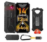 Ulefone Armor X13 Rugged Smartphone Android 14, 12GB + 64GB/SD-256GB 6300 mAh Telefono Robusto, 50MP+24MP Visione Notturna, 6.52" FHD+ Cellulare, 5GHz Wi-Fi/NFC/OTG/GPS Dual SIM Nero