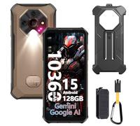 Ulefone Armor X16 Cellulari Android 15, 12GB+128GB/SD-2TB 10360mAh, 48MP+16MP+20MP Visione Notturna con 133LUM Torcia abbagliante Rugged Smartphone 6.56", 3-Slots/Face ID/Fingerprint/GPS/OTG/NFC Ambra