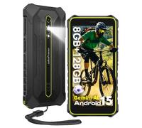 Ulefone Rugking 2 Pro Android 15 Rugged Smartphone 5.45"HD+Vetro Corning Gorilla Telefono Indistruttibile, 8GB+128GB/2TB Octa Core, 4550mAh 13MP, Torcia Elettrica/NFC/Face ID/GPS/IP68/2 Anni Garanzia