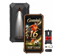 Ulefone Rugking 2 Pro Rugged Smartphone Android 16, Octa-core 8GB+64GB/2TB, Telefono Indistruttibile 5.45" HD+ Vetro Corning Gorilla, 4550mAh/4G Cellulare Rugged 3 Slot/NFC/OTG/GPS/Gemini AI-Arancione