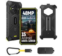 Ulefone RugKing 3 Pro Cellulare Android 15, 5700mAh AI Rugged Smartphone 16GB+128GB/SD-2TB, Octa-Core 48MP+8MP Telefono Impermeabile 6.56" 120Hz, 120LM Super Torcia/3-Slots/OTG/NFC/GPS Verde