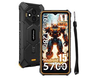Ulefone Rugking 3 Pro Rugged Smartphone, 16GB+128GB/2TB Espandibile, Gemini AI Android 15 Telefono Cellulari Resistente IP68, 48MP+8MP, 6,56" 120Hz 5700mAh Dual SIM 4G Cellulare Offerta,NFC/OTG/3 Slot