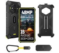 Ulefone RugKing 3 Pro - Smartphone robusto, 128 GB/2 TB, ricarica dock, impermeabile IP68, telefono esterno sbloccato, slot per 3 schede 4G, Android 15, verde