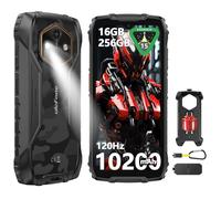 Ulefone RugKing 4 Pro Cellulare Android 15, 10200mAh Batteria AI Telefono Impermeabile 48MP+8MP 16GB+256GB/SD-2TB, Octa-Core Rugged Smartphone 6.56" 120Hz/120LM Super Torcia/3-Slots/OTG/NFC/GPS Nero