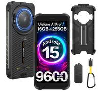 Ulefone RugKing Cellulare Android 15, 9600mAh AI Rugged Smartphone 16GB+256GB/SD-2TB, Octa-Core 50MP+8MP Telefono Impermeabile 5.99" con altoparlante da 126dB, Torcia/3-Slots/IP68/IP69K/OTG/NFC/GPS