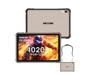 Ulefone Rugking Pad 2 Pro Tablet rugged Android 16, 10200mAh eSIM 16+128 GB/2TB Tablet,10.1pollici 8+48 MP 90Hz IP68/IP69K,Tablets Robusto Dual SIM 4G/2.4G/5G WiFi/GPS/NFC/OTG, grigio