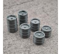 ULEIVA Set di 6 barili di birra miscelati compatibili con LGB Trur G 1:22,5 birreria ferroviaria giardino accessori (set - 2 X 50 / 2 X 30 / 2 X 20 litri)