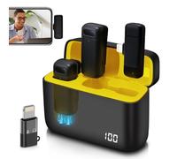 ULEMONDEE Microfono senza fili Bluetooth cellulare Mini microfono per registrazione video YouTubeStreaming/Vlog, riduzione del rumore (K6 2 in 1 con 2 MIC)