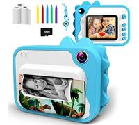 Uleway Macchina Fotografica Istantanea per Bambini,Fotocamera Digitale 1080P HD Videocamera Obiettivo con 32GB Scheda SD, 5 Penne colorate,Regalo Giochi Bambini 3-12 anni di Compleanno(Blu)