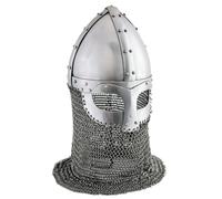 ULFBERTH Elmo Spangenhelm Viking Vendel con Kettenbrünne in Acciaio L/M