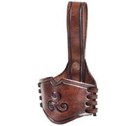 Ulfberth - Porta corno per corno con triskele in pelle in rilievo, supporto per cintura per corna, medievale, vichinghi, LARP