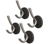 ULIBERMAGNET Forte doppio gancio magnetico, confezione da 4 pezzi Heavy Duty cappotto robusto gancio magnetico, calamite in gomma grande gancio per cappotto, asciugamano cappello chiave (colore )