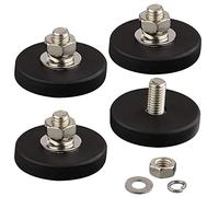 ULIBERMAGNET Set di 4 magneti al neodimio antigraffio con rivestimento in gomma e filettatura maschio M6, montaggio magnetico super potente per illuminazione, fotocamera, strumenti e attrezzature
