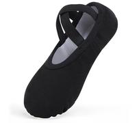 Ulicox Scarpette Danza Classica Bambina Elastic Mezze Punte Ginnastica Scarpe Ballerina Donna Suola Divisa Ballo Pantofole Nero 28