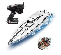 Ulifance 48KM/H RC Barca Brushless per piscine e laghi, grande barca telecomandata 2,4 GHz RC nave giocattolo regalo per bambini e adulti (bianco)