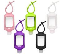 Ulife Mall 5 Pezzi Bottiglia da Viaggio Vuota per Gel Igienizzante Mani, 60 ml Contenitori Riempibile con Custodia in Silicone Distributore di Disinfettante per Mani per Bambini, Studente