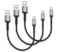 ULIFTUS Cavo USB C Corto [0,2M, 3 Pezzi], Cavo USB Tipo C Ricarica Rapida Intrecciato 3A Cavetto USB A a USB C per Samsung Galaxy S21 S22 S23, Xiaomi, Switch