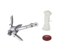 ULIJTH Accessori del carrello che piegano il kayak delle ancore 0.7kg/1.5kg delle barche dell'Grapnel per la pesca con le barche della corda e delle boe di 66ft