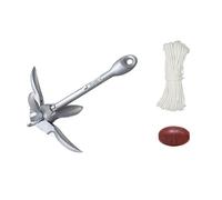 ULIJTH Accessori del carrello che piegano il kayak delle ancore 0.7kg/1.5kg delle barche dell'Grapnel per la pesca con le barche della corda e delle boe di 66ft