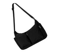 ULIJTH Borsa a tracolla per le donne in nylon impermeabile borsa a tracolla messaggeri leggero Pocketbook multi tasca spalla, Nero , One Size
