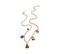 ULIJTH Collana con ciondolo alla moda a forma di frutta dolce, lunghezza flessibile, catena leggera, ideale per accessori quotidiani, accessorio versatile alla moda, Misura unica, come descritto, come
