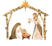 ULIJTH Iarda antiruggine del metallo con progettazione e picchi di terra rinforzati per la decorazione all'aperto sicura di vacanza dell'installazione