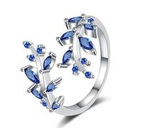 ULIJTH Moderna Foglia Motivi Gioielli Pietre di Zirconia Cubica Finitura Lucida Regalo Scintillante Foglia Anelli Per Le Donne Robusto R, Misura unica, come descritto, come descritto