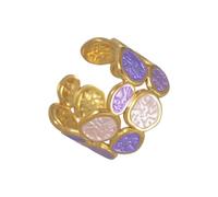 ULIJTH Moderno anello irregolare doppio cerchio design regolabile gioielli in acciaio inox per le donne occasioni casual o formali minimalista apribile lei, Misura unica, come descritto, come