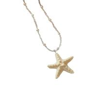 ULIJTH Multi Colore Estati Stelle Marine Collana Ciondolo Delicato Stratificazione Gioielli Leggero Spiaggia Vacanza Accessorio Per Le Donne Costume Da Bagno Corrispondente Vacanza Collana, Misura