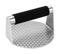 ULIJTH Pressa per carne rotonda per appiattire uniformemente la lavastoviglie, manico ergonomico per hamburger, schiacciapatate, strumento per appiattire le carni in acciaio inox e silicone