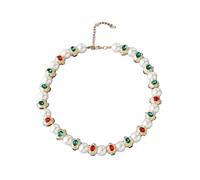 ULIJTH Stili medievali perle di vetro gioielli rosso verde libellula occhio impreziosito collare collana zines costruzione lega gioielli vintage in lega di zinco