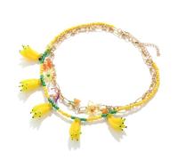 ULIJTH Tema Layering Bead Collana Banana Fiore Ciondolo Gioielli Per Le Donne Leggero Resina Perline Regalo di Moda Spiaggia Vacanza Pendente Collana