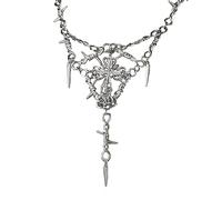 ULIJTH Y2k Gotico Croce Collana Per Donne Uomini Gioielli Ciondolo Punk Filo Spinato Spine Metallo Gioielli Ornamento Spina Pendente