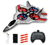 Ulikey Aereo Telecomandato, Aeroplano Radiocomandato, 2.4G Aliante Volante Telecomandato con Equilibrio Automatico, Ricaricabile Aereo RC con Luci a LED, Giocattolo Regalo per Principianti Bambini