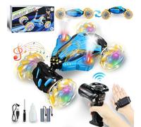 Ulikey Macchina Telecomandata, Macchina Telecomandata per Bambini con Luce e Doppio Spray, Musica, 2,4 GHz 4WD 360° Rotazione Car RC Drift, Macchinine per Bambini Giocattoli 5-12 Anni Regalo (Blu)