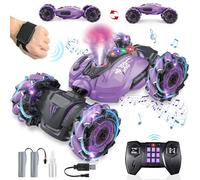 Ulikey Macchina Telecomandata per Bambini, Rotazione a 360° RC Stunt Car con Luce e Spray, Ricaricabile RC Drift Cars Controllo Gestuale, Regalo per Ragazzi Bambini da 6 7 8 9 10 Anni (Violetta)