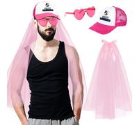 Ulikey Occhiali, Cappello e Velo per Addio al Celibato, Gadget Addio al Celibato Uomo Divertenti, Idee Regalo Addio Celibato per Futuro Sposo, Scherzi per Festa d'Addio al Celibato Matrimonio
